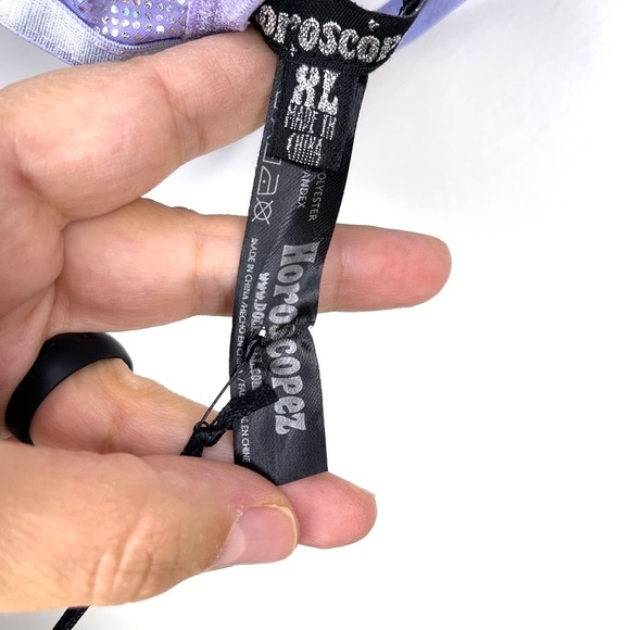 Dolls Kill Zenned Out Pisces Charm Bra Purple Amethyst Horoscopez - Picture 9 of 11